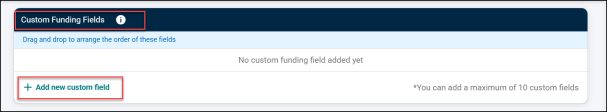 Add new custom field button